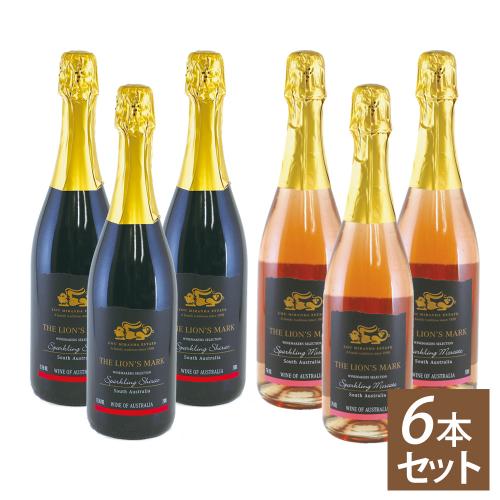 【H-1007】オーストラリアスパークリングワイン<赤>3本+<ピンク>3本